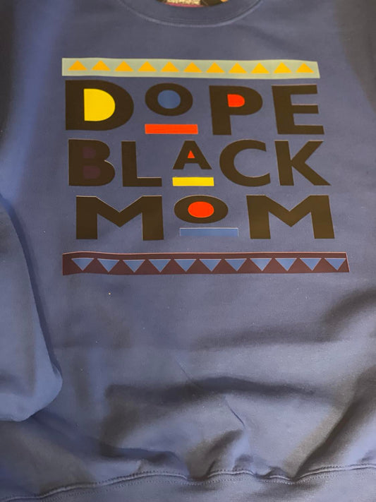 DOPE BLACK MOM HOODIE ( BLACK LETTERS )