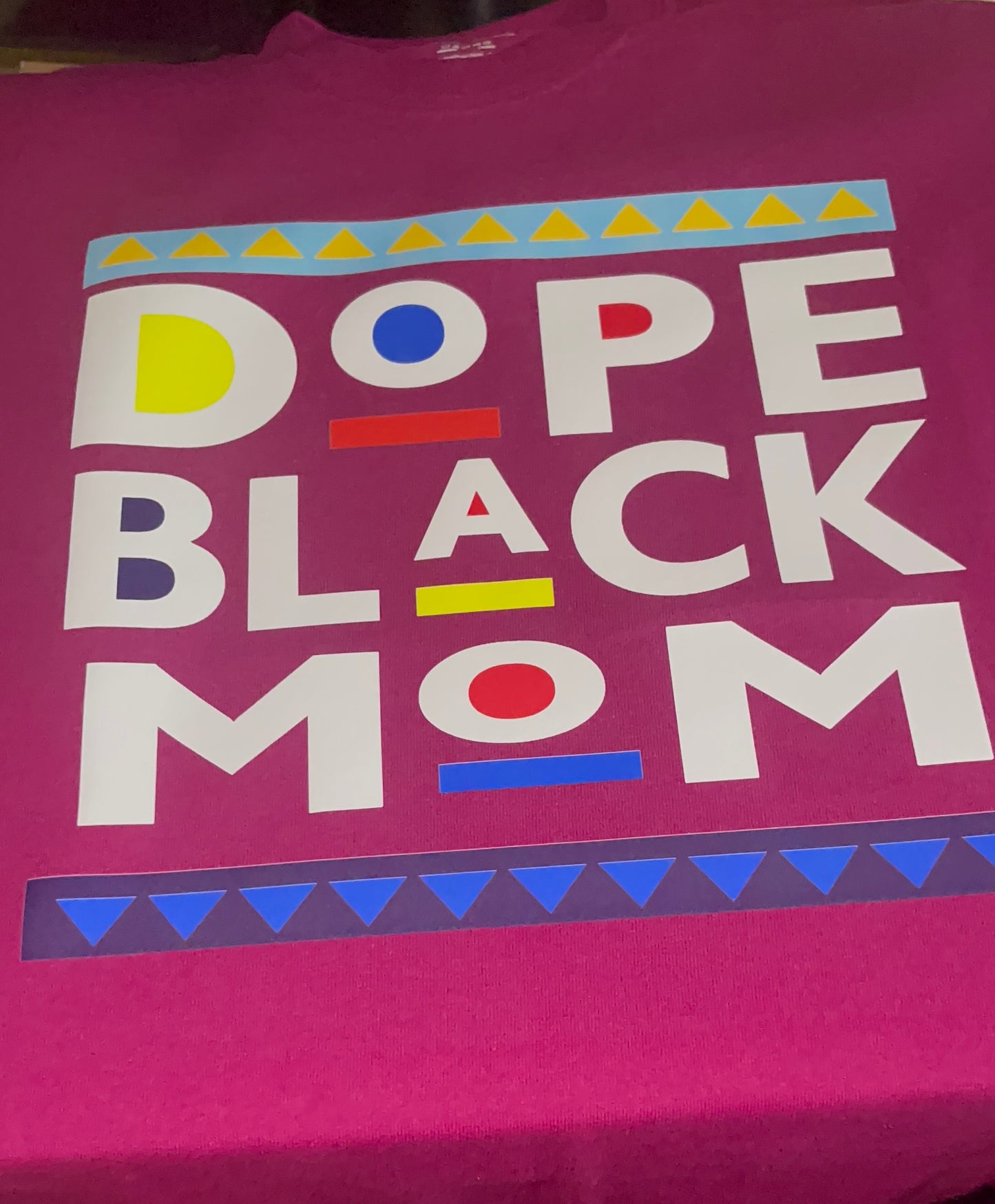 DOPE BLACK MOM T-SHIRT ( WHITE LETTERS )