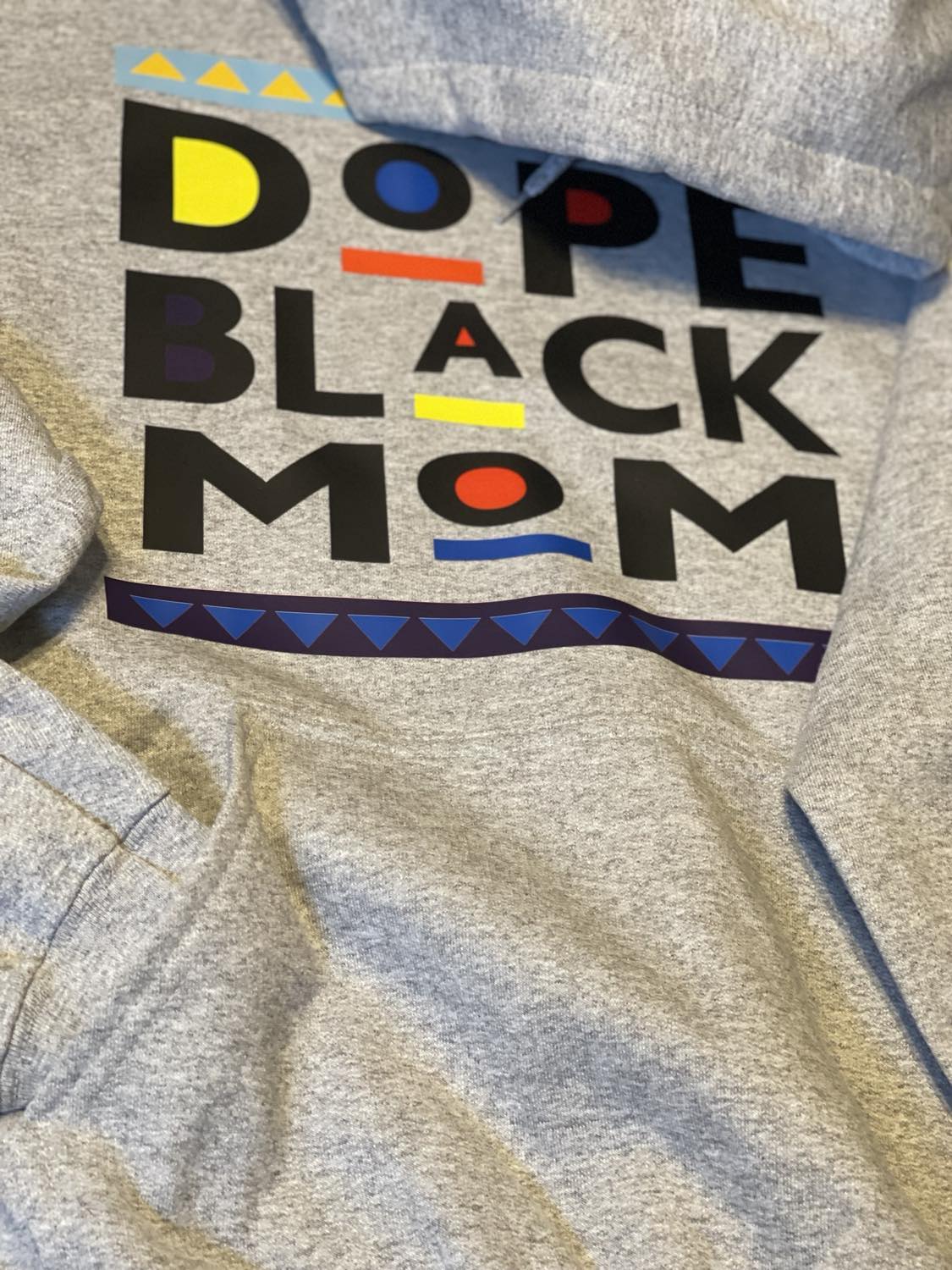 DOPE BLACK MOM HOODIE ( BLACK LETTERS )